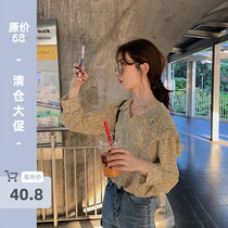 Clearance ANLISTUDIO 2019 New BAO WEN chiffon shirt Super fairy top sleeve loose