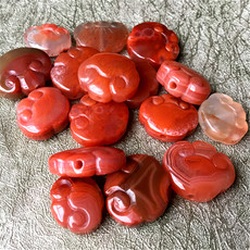 DIY аксессуары 特价清货 天然川料南红玛瑙樱桃红卡子 火焰纹如意背云465