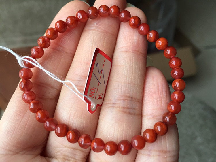3-4mm vật liệu Tứ Xuyên tự nhiên Nam mã não đỏ vòng tròn hạt nhỏ vòng tay hồng vòng tay tỳ hưu
