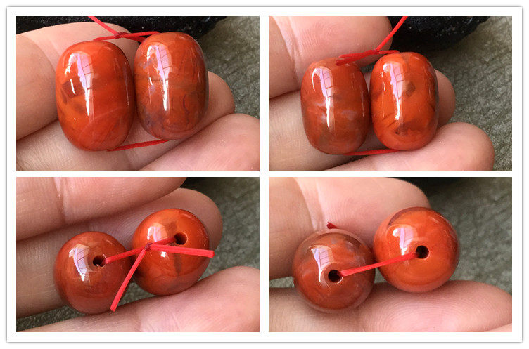 DIY аксессуары 正宗南红玉火焰红柿子红桶珠勒子顶珠橄榄珠玛瑙diy配件186