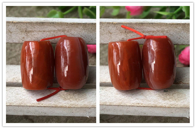 DIY аксессуары 正宗南红玉火焰红柿子红桶珠勒子顶珠橄榄珠玛瑙diy配件186