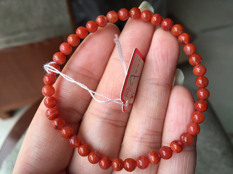 3-4mm vật liệu Tứ Xuyên tự nhiên Nam mã não đỏ vòng tròn hạt nhỏ vòng tay hồng vòng tay tỳ hưu