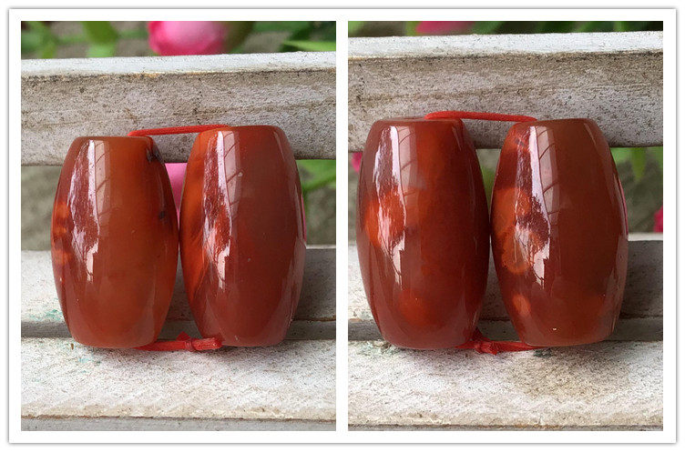 DIY аксессуары 正宗南红玉火焰红柿子红桶珠勒子顶珠橄榄珠玛瑙diy配件186