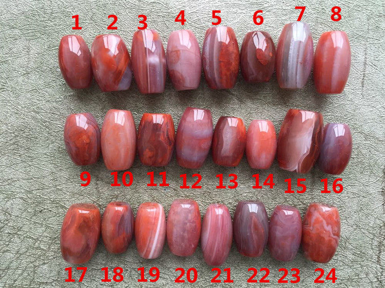 DIY аксессуары 天然川料南红火焰纹缠丝.桶珠勒子顶珠橄榄珠玛瑙路路通配件 84