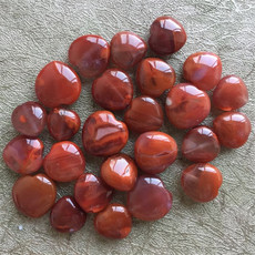 DIY аксессуары 瑕疵特价天然川料南红玛瑙爱心背云 火焰红贯穿孔吊坠配饰214 OTHER