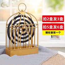 Nordic Creative Mosquito Incense Rack Iron Art Bird Cage Mosquito-Repellent Incense Tray Home Incense Stove Disc Sandalwood Hanging Ash Pan-style Mosquito Incense Stove