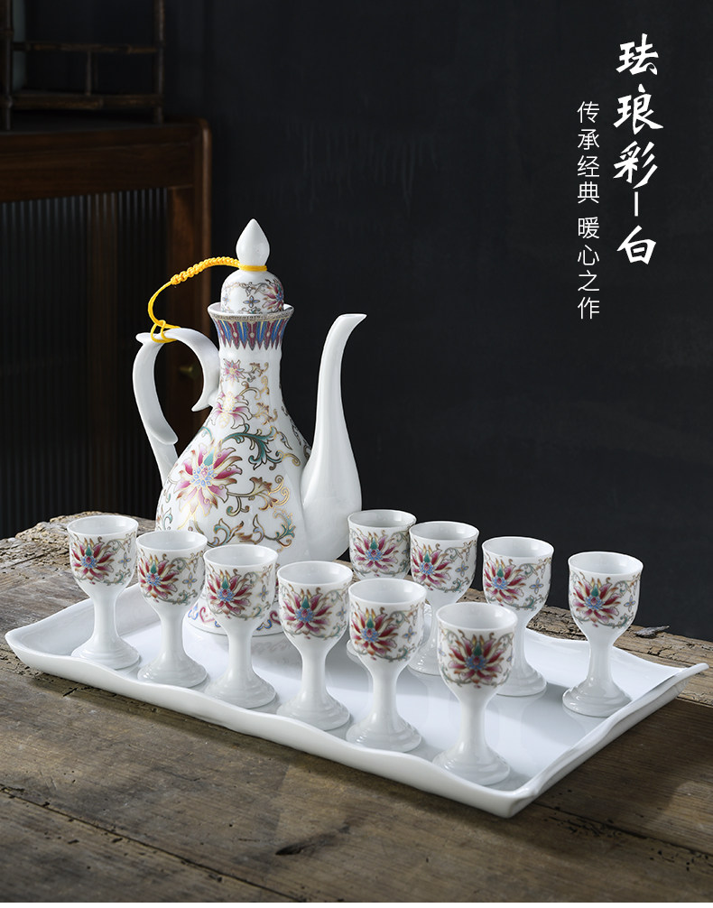 Ликер Cup 六年老店 超20种颜色家用酒壶白酒酒具套装黄酒分酒器一口杯小酒盅烈酒杯中式