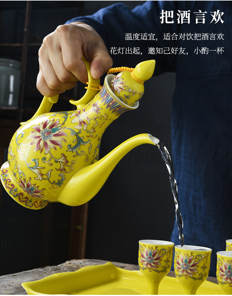 Ликер Cup 六年老店 超20种颜色家用酒壶白酒酒具套装黄酒分酒器一口杯小酒盅烈酒杯中式