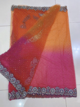(Defective Fracture Price) Gradient Color Indian Heavy Industry Net Gauze 6 Meter Large Sari Special Price for Diamond Drops Specially