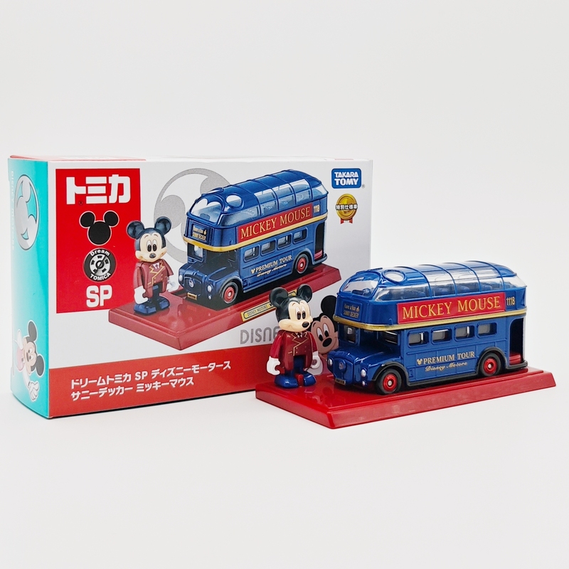 Tomy Tomica Disney Mickey Sunshine Bus Model Alloy Car Collectible Ornament Gift