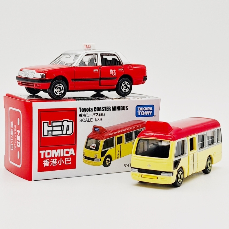 Domeka Alloy Car Model Simulating Hong Kong Mini-Bus Taxi, Toy Car for Boys, Collectible Gift