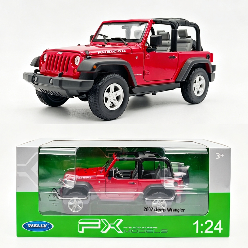 [Authentic Special Offer] Welly 1/24 Scale Alloy Collectible Car Model Jeep Jeep Off-Road Vehicle