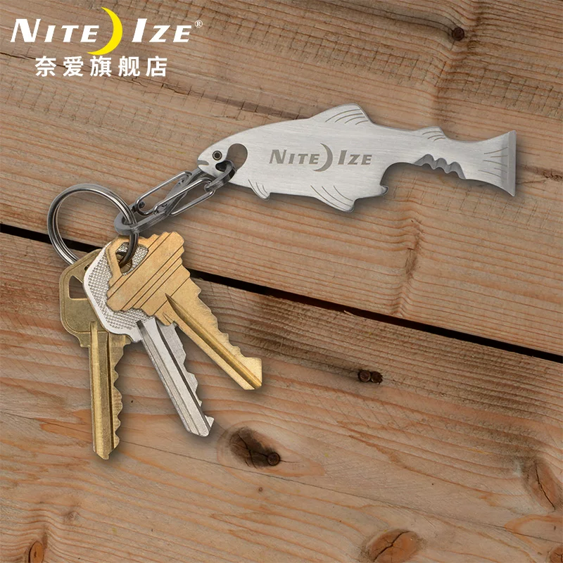 Американский Ni Ai Niteize рыба-образный многофункциональный инструмент бутылочная резка, резак винтовой нож, брелок для подвешивания
