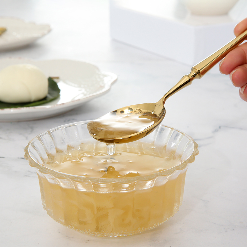 Western food spoon 304 stainless steel household Korean tap spoon gold - plated in red spoon adult meal keys