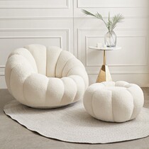 Single lamb velvet white lazy sofa pumpkin chair tatami cute bedroom balcony leisure small sofa chair