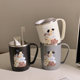 High-end cute pet family 304 stainless steel wash cup with handle couple style home fashion brushing cup