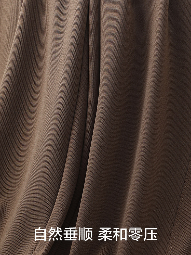 Maternity Pants for Winter, Low-Waisted Casual Banana Pants, Autumn and Winter Fleece-Lined Thickened Wide-Leg Straight Pants for Petite Women