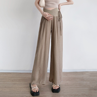 Maternity Pants Summer Thin Style 2026 New Tencel Wide-Leg Pants for Autumn, Comfortable for Early Pregnancy, Summer Wear — 2