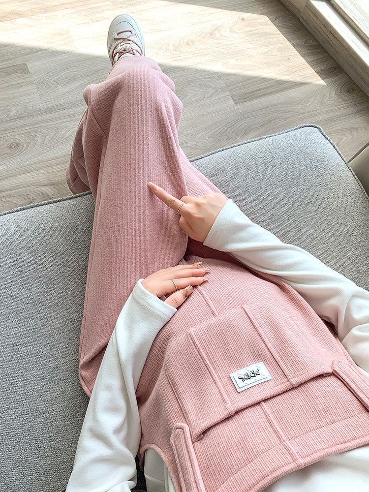 Maternity Overalls Set for Winter, Suitable for Wearing during Pregnancy in Autumn and Winter 2025, New Style, Non-Constricting, Fleece-Lined, Thickened Long Pants