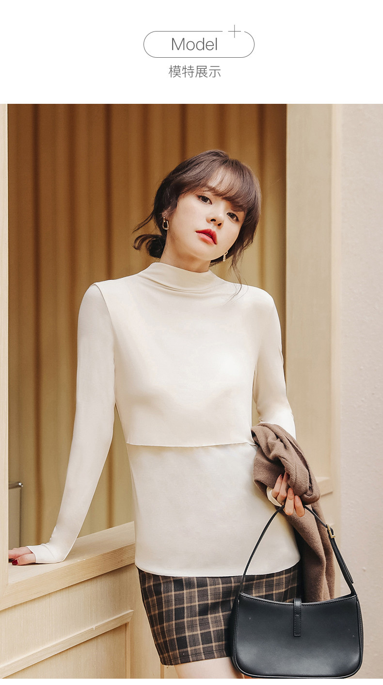 Одежда для отдыха 哺乳衣外出辣妈款可外穿上衣秋季产后喂奶打底衫秋冬月子服孕妇装 M degrees Korea