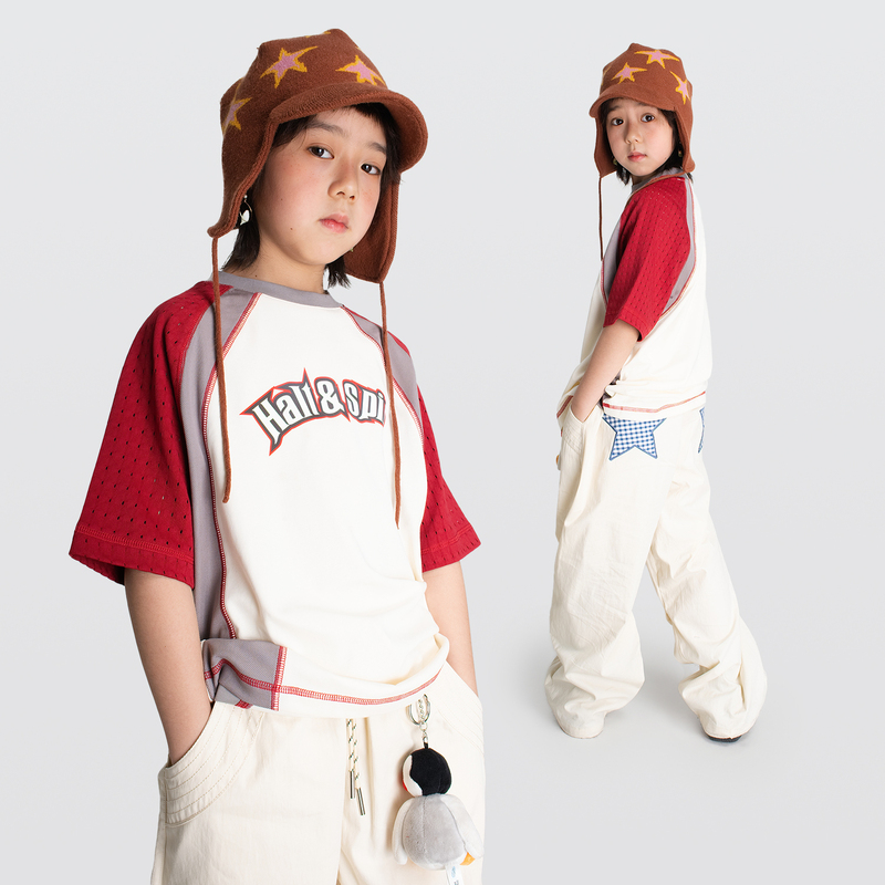 Fujam American Retro Mesh Splicing T-Shirt for Boys and Girls, Trendy Brand Short-Sleeved Loose Contrasting Color Street Dance Hiphop Top Fujam American Retro Mesh Splicing T-Shirt for Boys and Girls, Trendy Brand Short-Sleeved Loose Contrasting Color Street Dance Hiphop Top