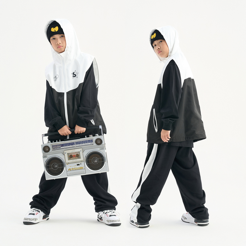 Fujam Kidsren's Street Dance Trendy Brand Bboy Retro Vest Dance Outfit Kidsren's Hiphop Handsome Performance Clothing Fujam Kidsren's Street Dance Trendy Brand Bboy Retro Vest Dance Outfit Kidsren's Hiphop Handsome Performance Clothing