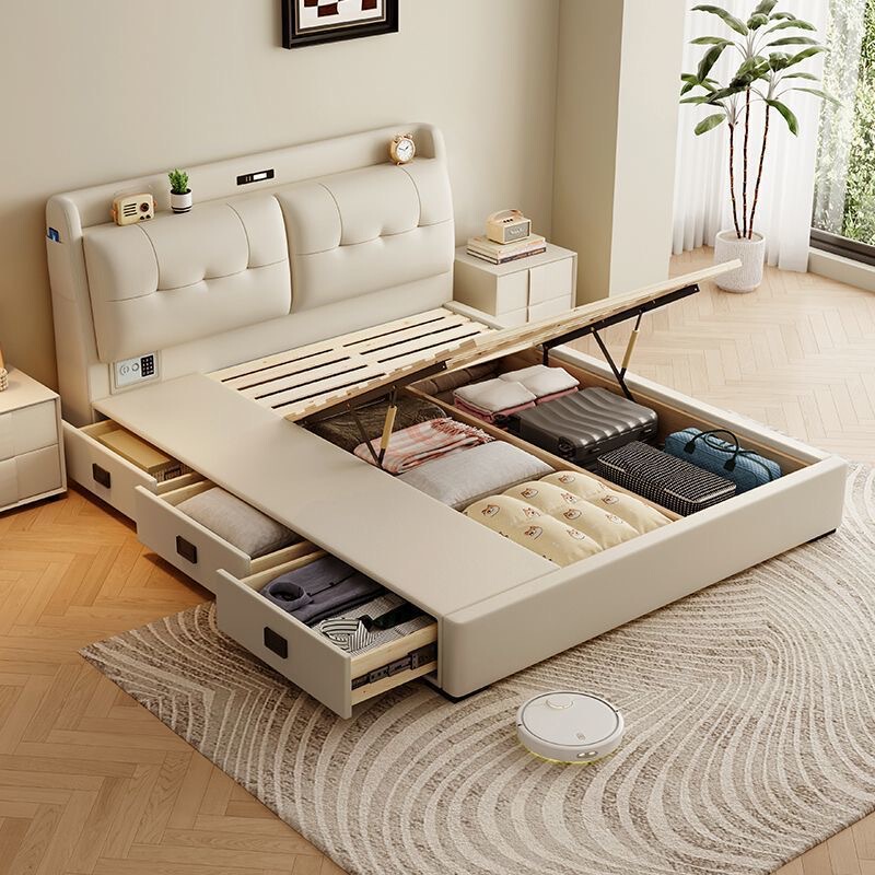 Guizhou Guiyang Leather Bed Modern Minimalist Bed Master Bedroom Double Bed 1.68m Soft-Packed Wedding Bed Fabric Bed Guizhou Guiyang Leather Bed Modern Minimalist Bed Master Bedroom Double Bed 1.68m Soft-Packed Wedding Bed Fabric Bed