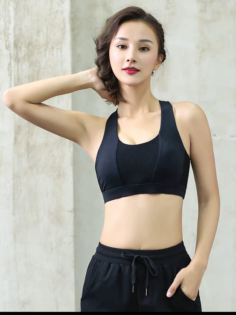 Đồ lót thể thao nữ thể dục chống sốc áo ngực chạy thu thập định kiến ​​không có vòng thép áo ngực nhanh khô chéo đẹp trở lại vest bộ quần áo tập gym nữ