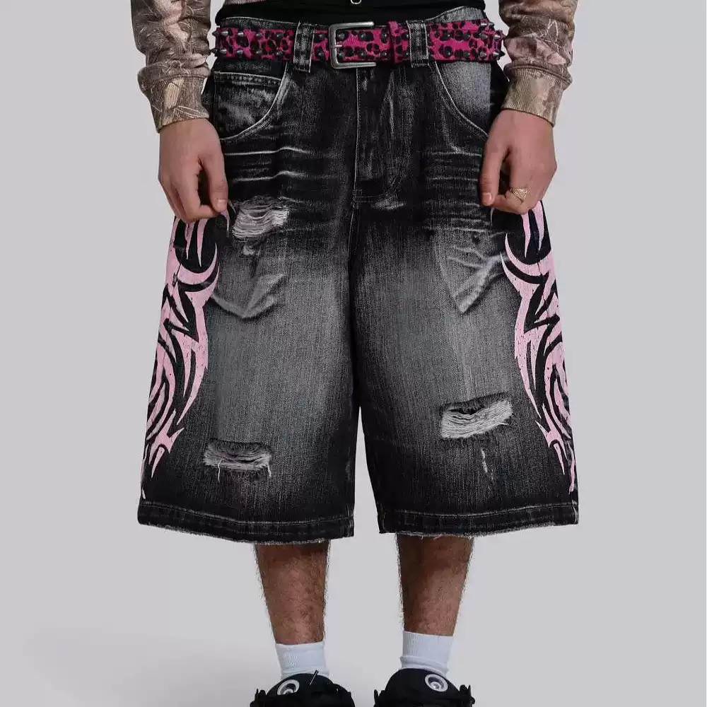 现货Jaded London Washed Black Razor Jeans美式复古褶皱牛仔裤-淘宝