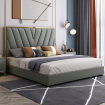 American genuine leather bed modern minimalist double bed 1 8 m master bedroom with large bed light extravagant net red bed soft bunk bed wedding bed