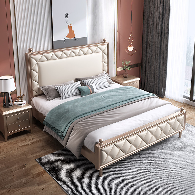 American Country Solid Wood Bed 1 8 Double Bed Modern Simple Master Bed Light Luxury Package Princess Marriage Bed