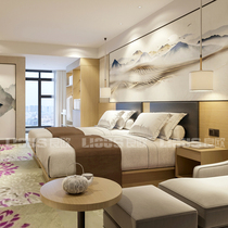 Hotel furniture Fast chain hotel Standard room Full set of hotel bed Bed B & B Apartment Room bed express hotel customization