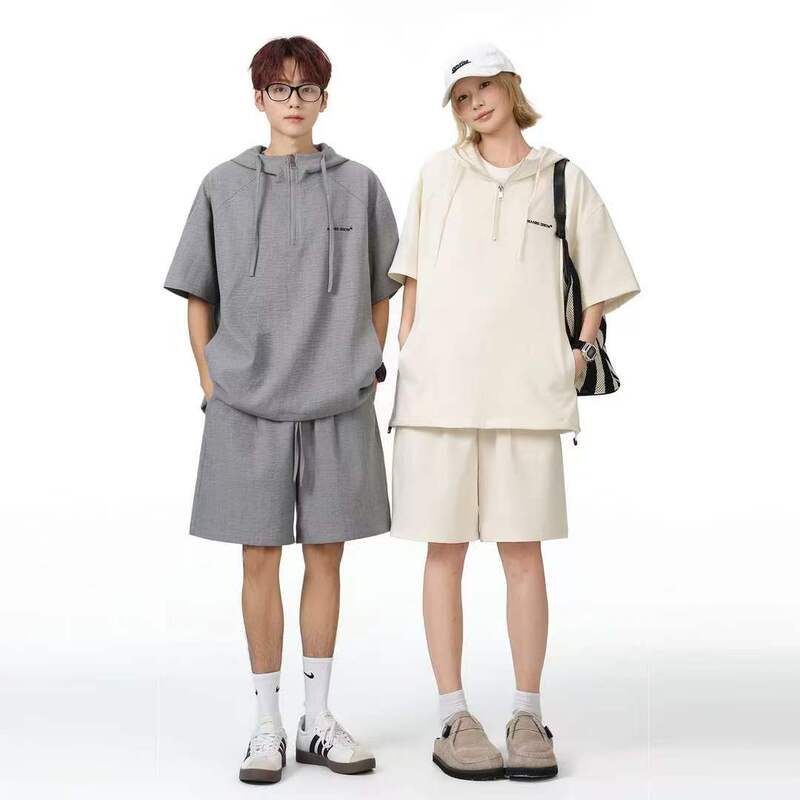 Manre Show Lightweight and Breathable Summer Set, Faux Linen Loose-Fitting Versatile Short-Sleeve and Shorts Set, a Complete Trendy Outfit
