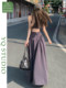 French-Style Slim-Fitting, High-End, Elegant Dress with Backless Design, Sexy Waist-Cinching, Flared A-Line Long Dress