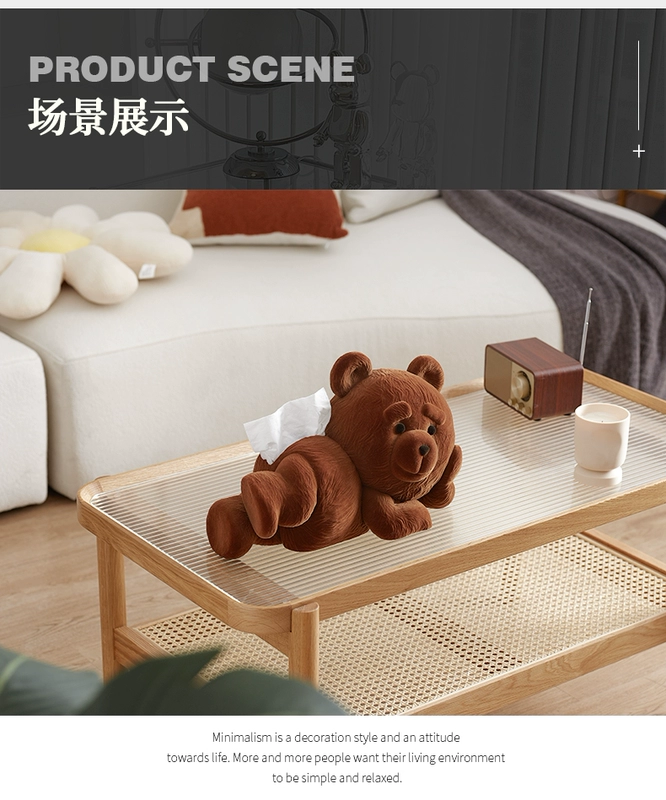 Vật trang trí sáng tạo gấu bông bê khay giấy trang trí phòng khách lưu trữ đồ trang trí hiên nhà