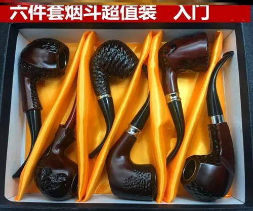 Старомодная ретро высококлассная медная курительная трубка, полный комплект