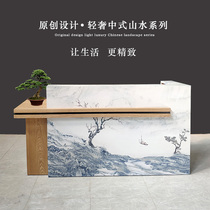 Light luxury new Chinese style retro cashier counter shop Small clothing store Bar Beauty health hall Front desk reception