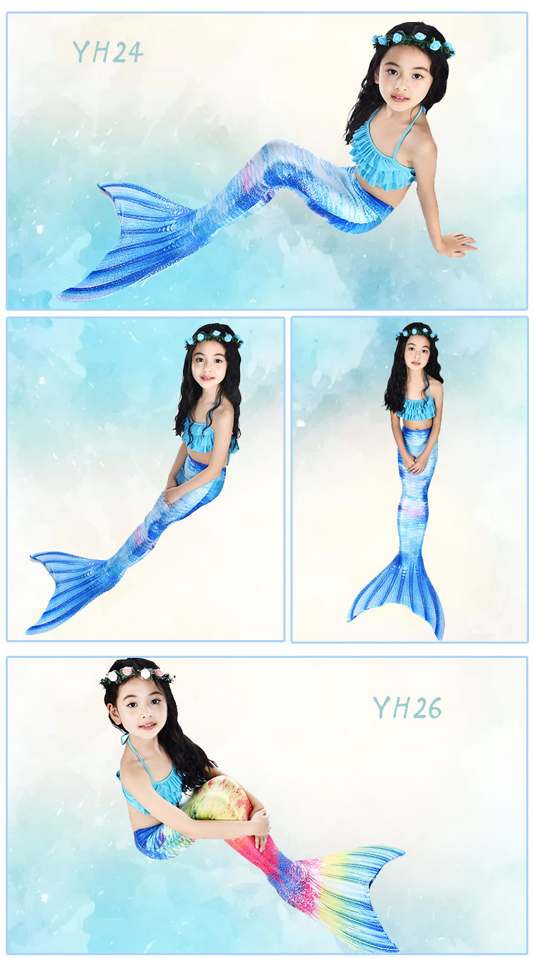 Trẻ em của nàng tiên cá đồ bơi cô gái công chúa quần áo nàng tiên cá đuôi mermaid quần áo cô gái đồ bơi