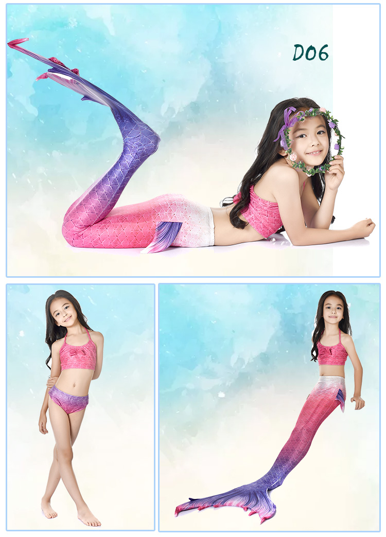 Quần áo bơi cho bé gái Nàng tiên cá Công chúa Nàng tiên cá Đầm bơi Cô gái đi biển Chia bikini bikini cho trẻ