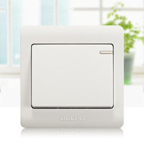 Delixi household wall switch socket single open double connection one bit one open double control power light switch panel