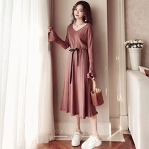 2020 new bombing Street goddess fan foreign atmosphere show thin high cold Imperial sister wind mature knitted dress children tide autumn and winter