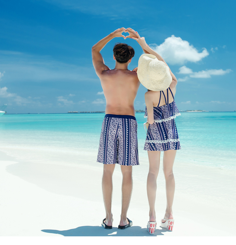 Cặp đôi đồ bơi nữ 2018 thời trang mới Xiêm biển bên bờ biển kỳ nghỉ nam quần đi biển tuần trăng mật bơi suối nước nóng - Vài đồ bơi Set đồ đi biển cho cặp đôi