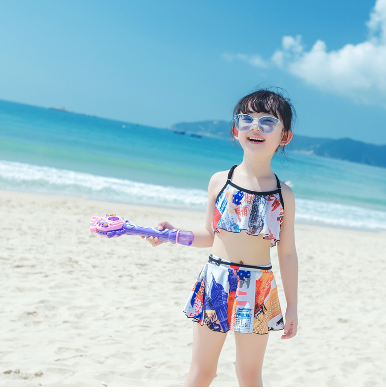 Đồ bơi nữ thời trang 2018 cho bé gái váy xẻ phù hợp với bé nhỏ bé gái 2-4-6-8-10 tuổi - Bộ đồ bơi của Kid đồ bơi trẻ em