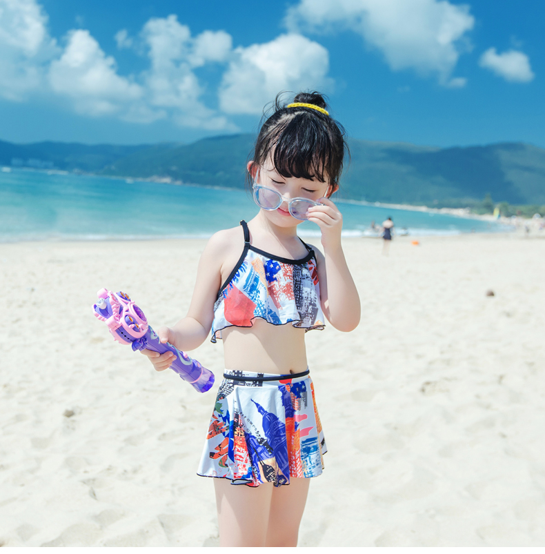 Đồ bơi nữ thời trang 2018 cho bé gái váy xẻ phù hợp với bé nhỏ bé gái 2-4-6-8-10 tuổi - Bộ đồ bơi của Kid đồ bơi trẻ em