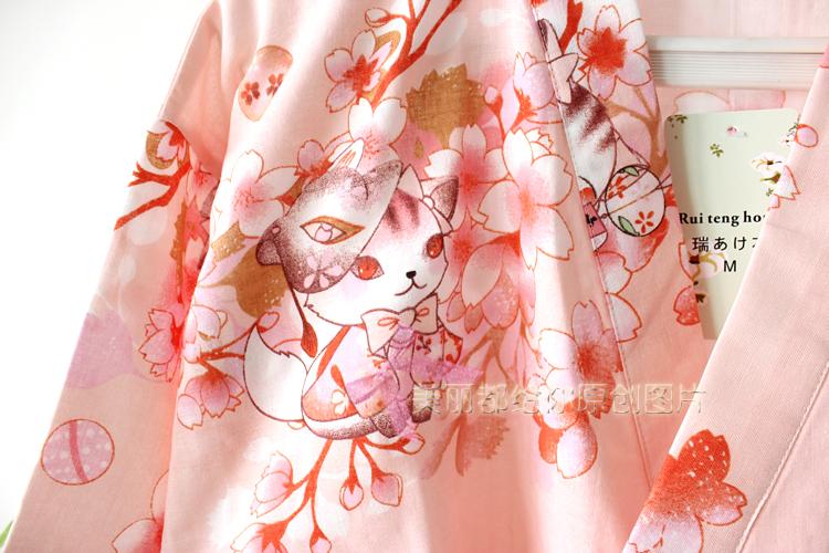 Bông gạc mỏng và áo choàng cotton nam giới và phụ nữ kimono áo choàng tắm đồ ngủ rất phẳng áo ngủ mùa xuân và mùa hè ren nightdress