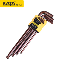 Kada KATA Allen Wrench 9 pieces ball head extra long bronze color S2 KT6001 KT6002