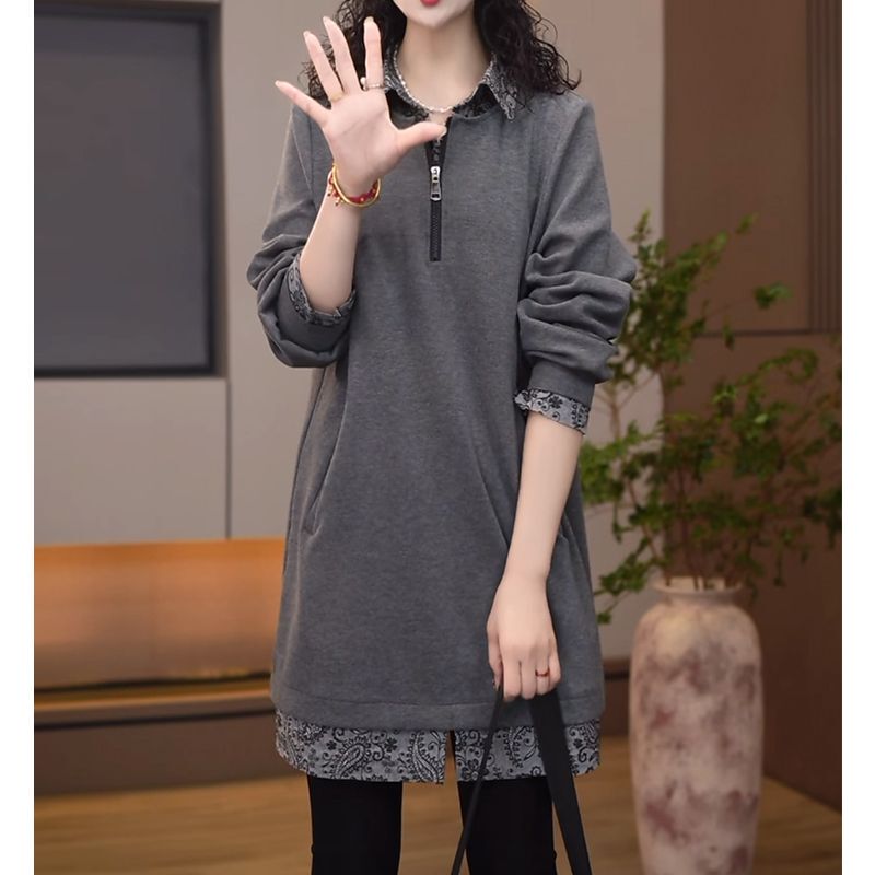 Light Luxury, Fashionable and Versatile Design Sweatshirt Dress, New Spring and Autumn Style, Large Size, Casual and Stylish Long-Sleeved Base Dress Light Luxury, Fashionable and Versatile Design Sweatshirt Dress, New Spring and Autumn Style, Large Size, Casual and Stylish Long-Sleeved Base Dress