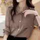 Women's long-sleeved chiffon shirt women's spring clothing 2023 new French top European shirt design sense niche