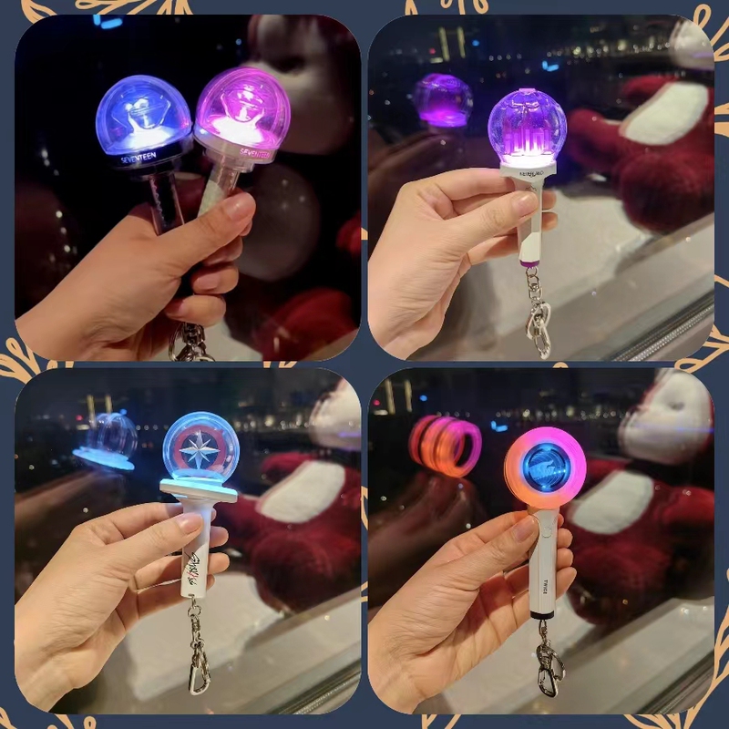 Kpop Korean Star Support Peripheral Mini Luminous Keychain Sk Nj Aespa Multi-Color Variable Mini Support Stick