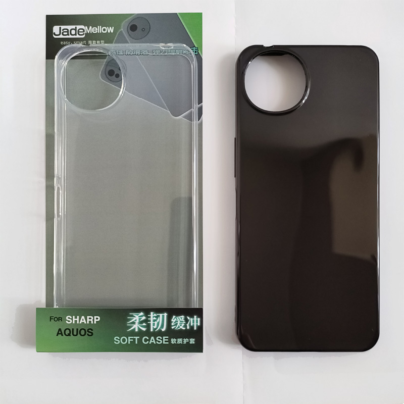 Aquos Sharp Wish5 Soft and Hard Case Sharp Phone Case Wish4 Lens Protection Tempered Film Tpu Transparent Glossy Black Anti-Drop Exquisite Back Cover Original Imported Material Comfortable Durable Beautiful Japanese Style
